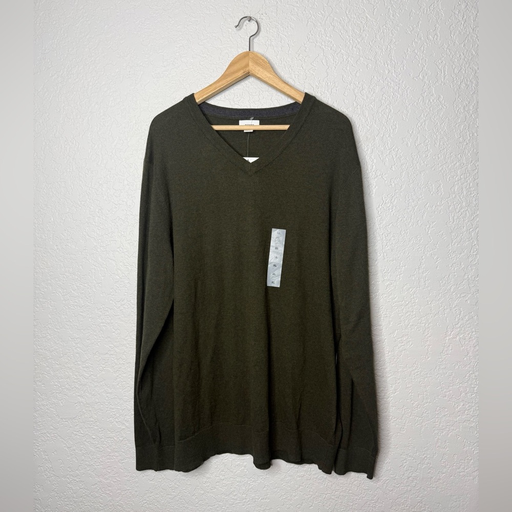 New Old Navy Men’s Green V Neck Pull Over Sweater XL